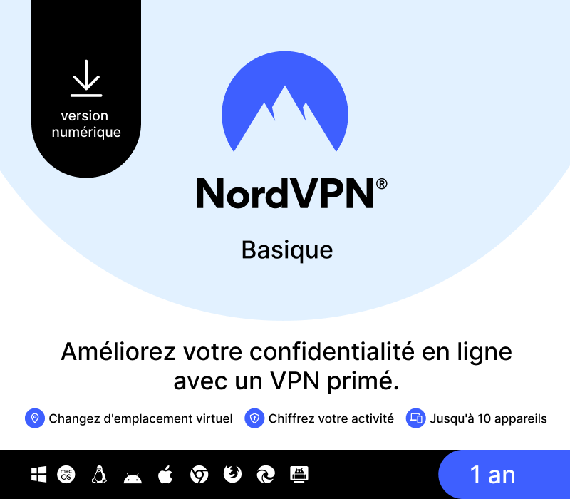 NordVPN Basic FR 1 Year / 10 Devices Activation Key