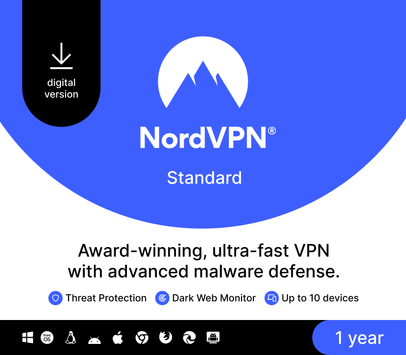 Key Kích Hoạt NordVPN Standard CA (1 Năm / 10 Thiết Bị)